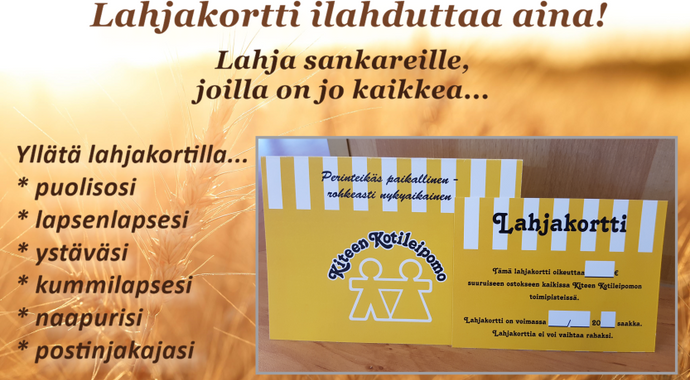 Lahjakortti myym&auml;l&auml;&auml;mme